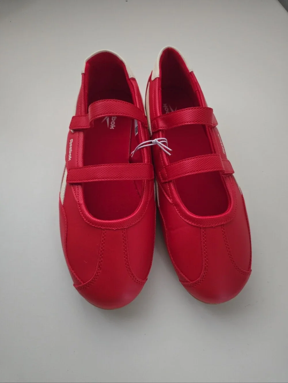 Reebok Red Mary Jane Ballet Sneakers Double Strap Shoes Women's Size 11 NWT - Picture 4 of 13
